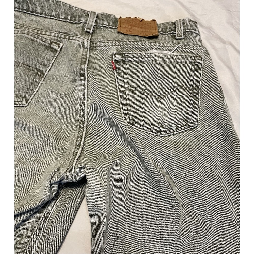 Vintage Levi's 550 Jeans 36x34  Straight Fit Green Stone Wash 1992‎ USA - Picture 13 of 16